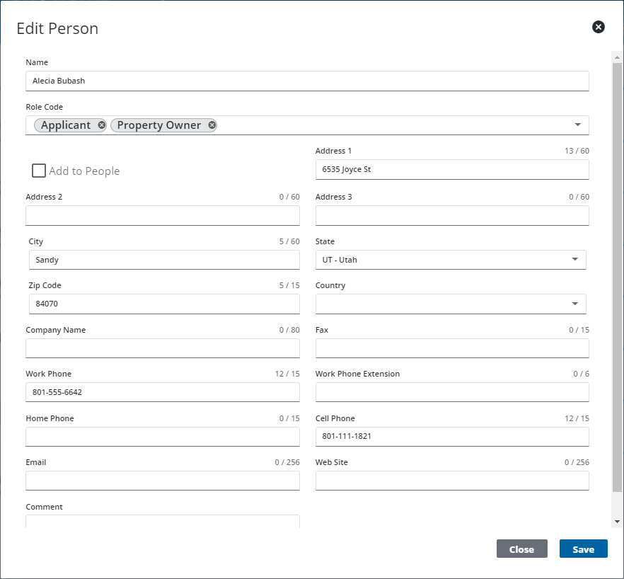 Edit a Person's Information