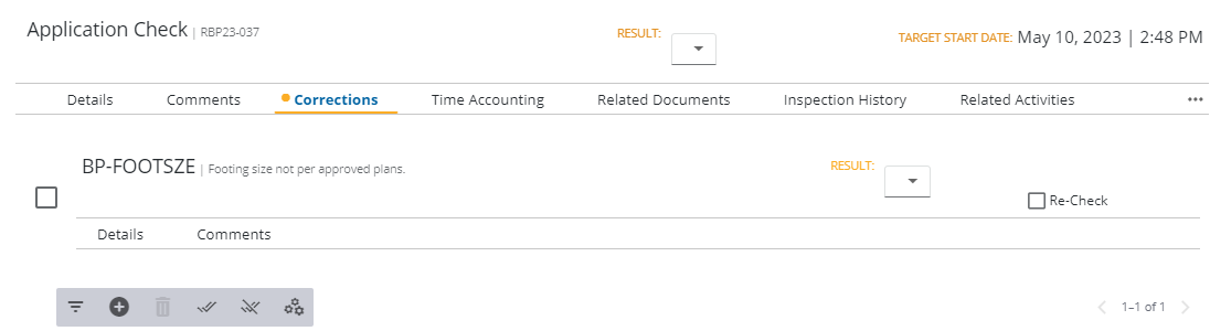 Image of Task Manager Results panel with Corrections section open