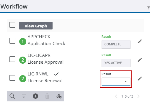 Image of Workflow panel with Result highlighted