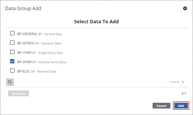 Add a Data Group