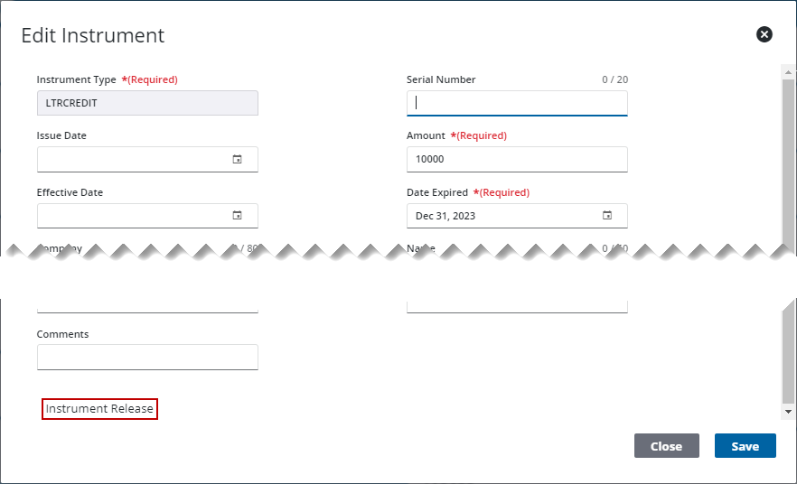 Edit a Released Instrument