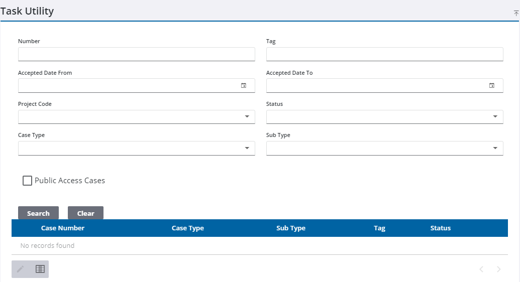 Image of Task Utility panel