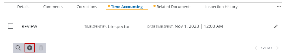 Image of Task Manager Results panel with Time Accounting section open and Add record highlighted