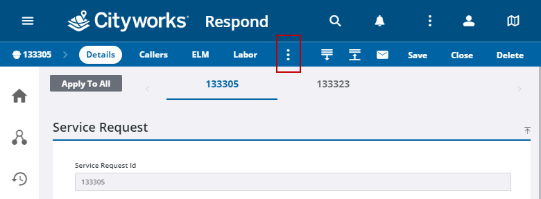 Navigate the Service Request Page