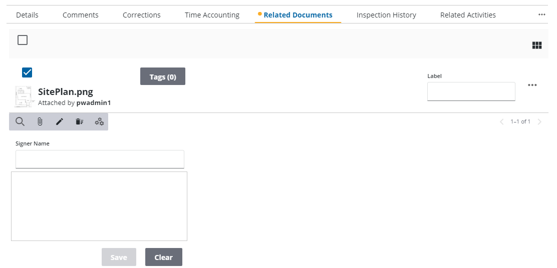 Image of Task Manager Results panel with Related Documents section open