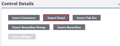 Add Section Input Panel Create a Panel
