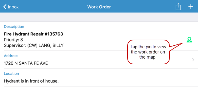 Locate a Work Order on the Map