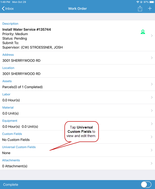 View or Edit Universal Custom Fields