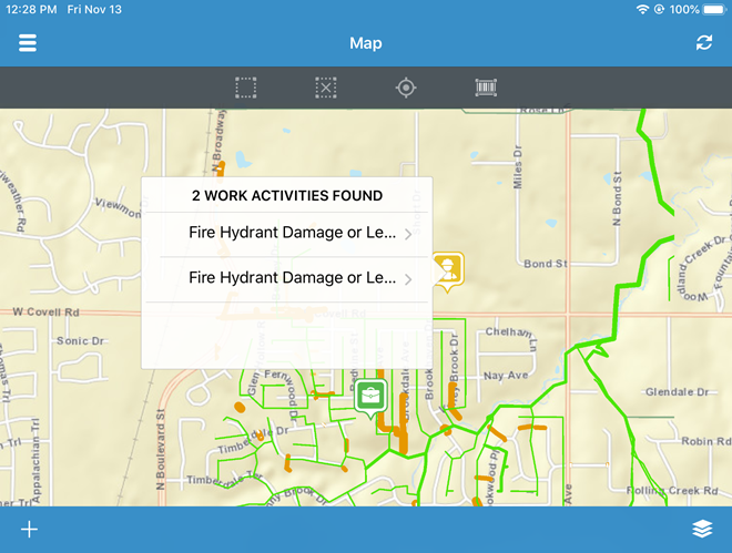 Open Work Activities from the Map