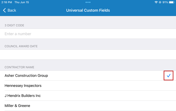 View or Edit Universal Custom Fields